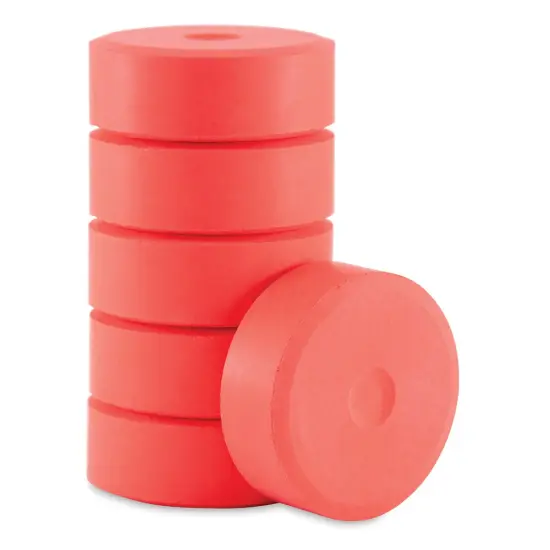 Richeson Tempera Cakes - Fluorescent Red, Pkg of 6, Small Cakes {1}