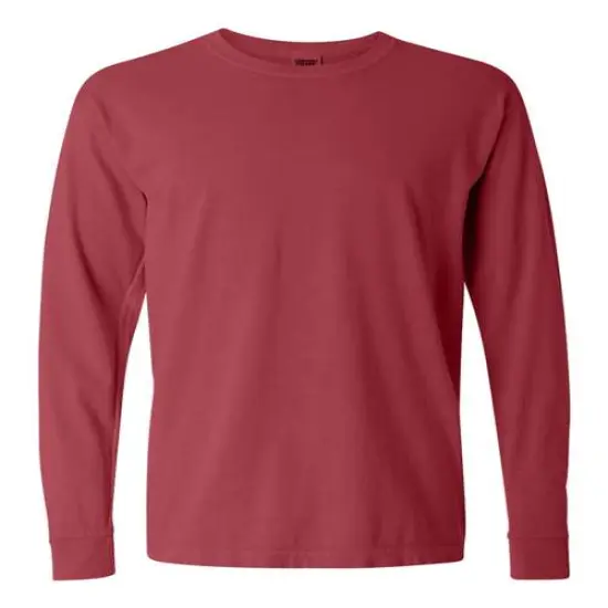 Comfort Colors&reg; Garment-Dyed Heavyweight Long Sleeve T-Shirt Crimson {1}