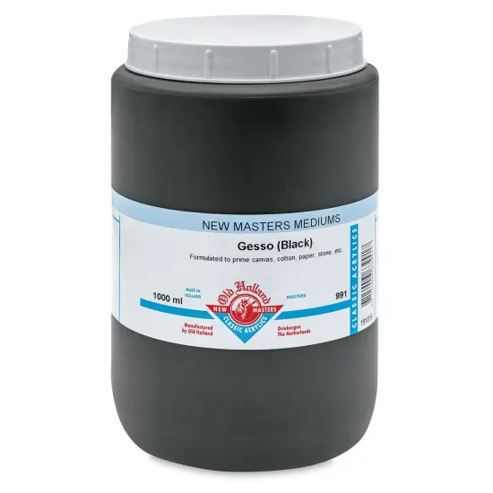Old Holland New Masters Acrylic Gesso - Black, 1 Liter {1}