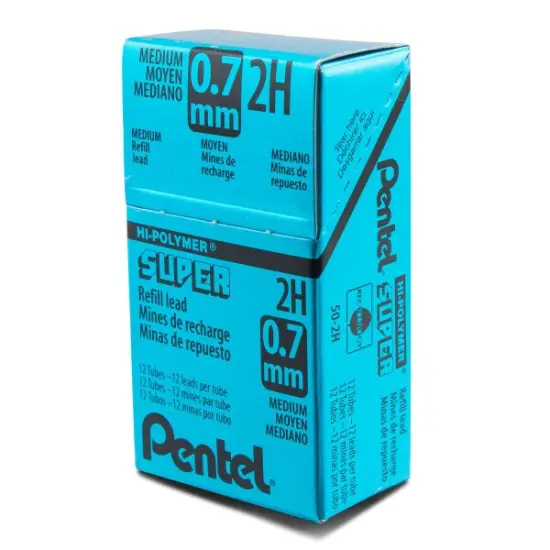 Super Hi-Polymer Lead Refill (0.7mm) Medium, 2H, 12 pcs/Tube {2}