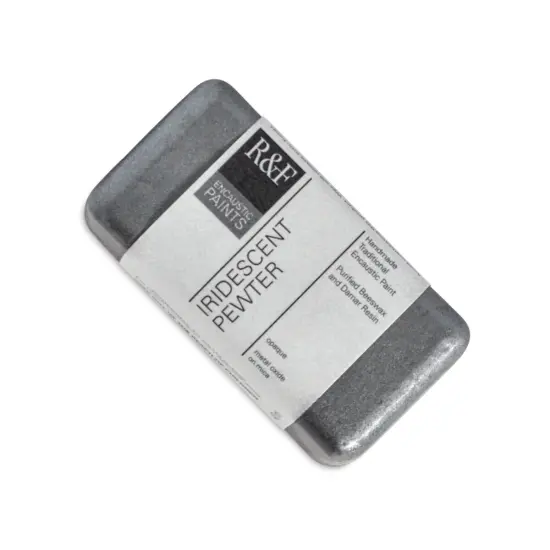 R&F Encaustic Paint Block -Iridescent Pewter, 40 ml block {1}