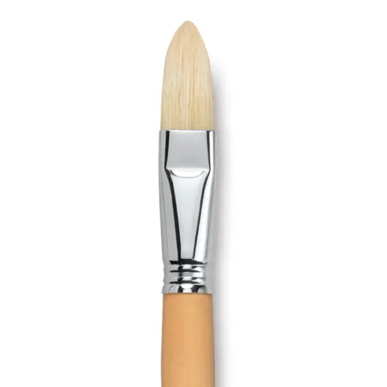 Escoda Clasico Chungking White Bristle Brush - Long Filbert, Long Handle, Size 20 {1}