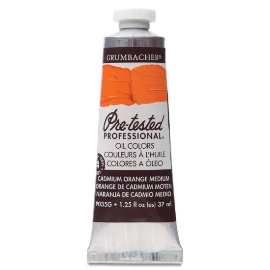 Grumbacher Pre-Tested Artists' Oil Color - Cadmium Orange Medium, 1.25 oz tube {1}