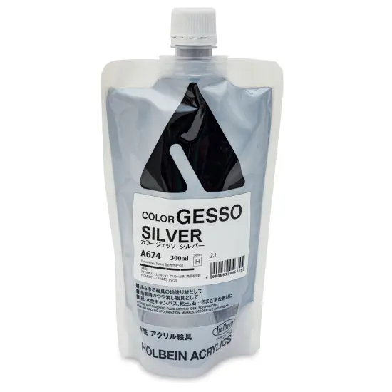 Holbein Acryla Gesso - Metallic Silver, 300 ml pouch {1}