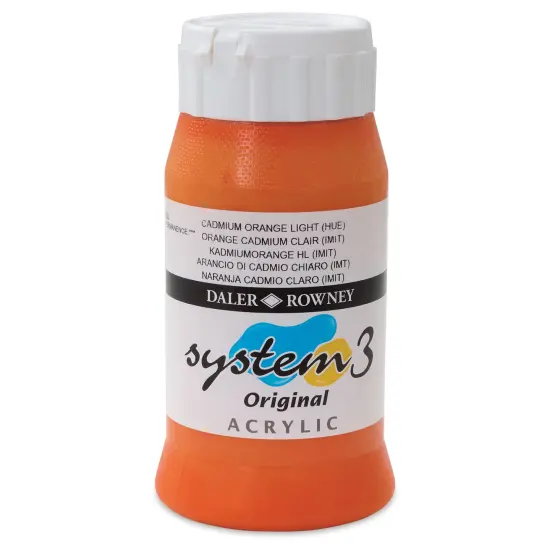 Daler-Rowney System3 Acrylic - Cadmium Orange Light, 500 ml, bottle {1}