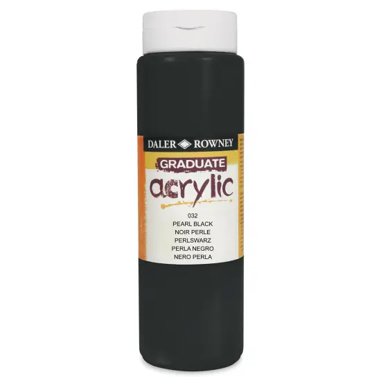 Daler-Rowney Graduate Acrylics - Pearl Black, 500 ml bottle {1}