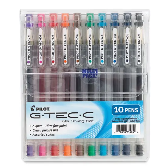Pilot G-Tech-C Rolling Ball Gel Pens - Assorted, Pack of 10 {1}
