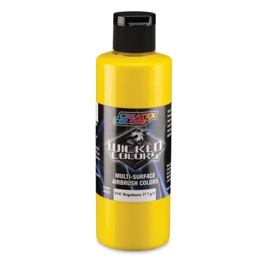 Createx Wicked Colors Airbrush Color - Opaque Hansa Yellow, 4 oz, Bottle {1}