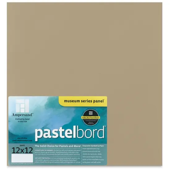 Ampersand Pastelbord Panel - 12" x 12", 1/8" Profile, Sand {1}