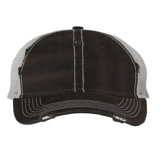 Valucap&reg; Bounty Dirty Washed Mesh Back Cap Black/ Silver {1}