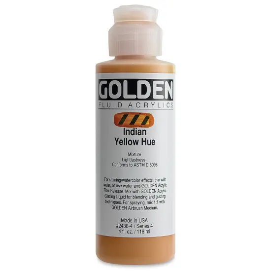 Golden Fluid Acrylics - Indian Yellow Historical Hue, 4 oz bottle {2}