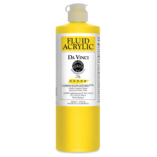 Da Vinci Fluid Acrylics - Cadmium Yellow Light Hue, 16 oz bottle {1}