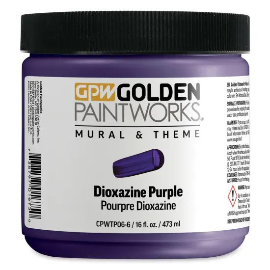Golden Paintworks Mural and Theme Acrylic Paint - Dioxazine Purple, 16 oz, Jar {1}