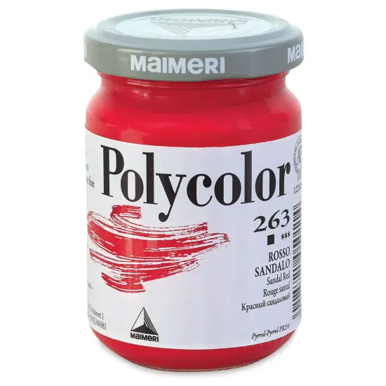 Maimeri Polycolor Vinyl Paint - Sandal Red, 140 ml, Jar {1}