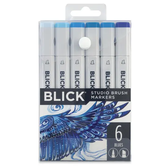 Blick Studio Brush Markers - Blue Colors, Set of 6 {1}