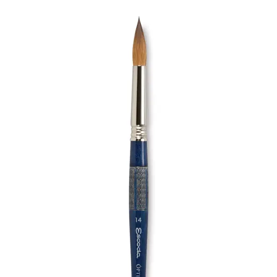 Escoda Optimo Kolinsky Sable Brush - Pointed Round, Short Handle, Size 14 {1}