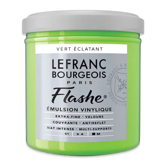 Lefranc & Bourgeois Flashe Vinyl Paint - Bright Green, 125 ml jar {2}