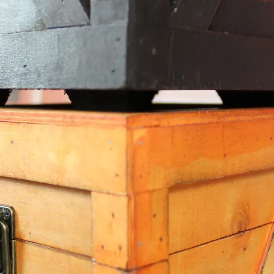 Wooden Stackable Treasure Chest Cargo Crate Style, Light Brown {2}