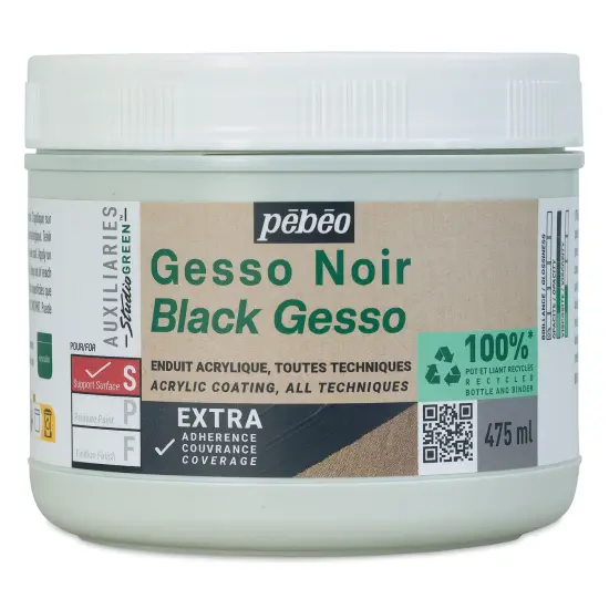 Pebeo Studio Green Gesso - Black, 475 ml {1}