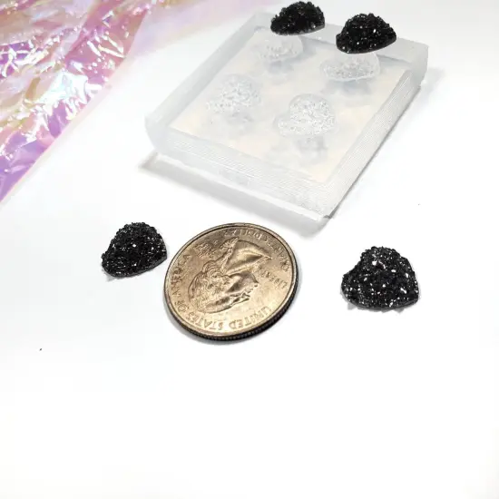 Heart Druzy 12mm Earring Silicone Mold(B3) {3}
