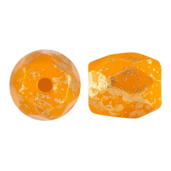 Baros Par Puca&reg; Czech glass bead, Frost Tangerine Splash, 10 grams {1}