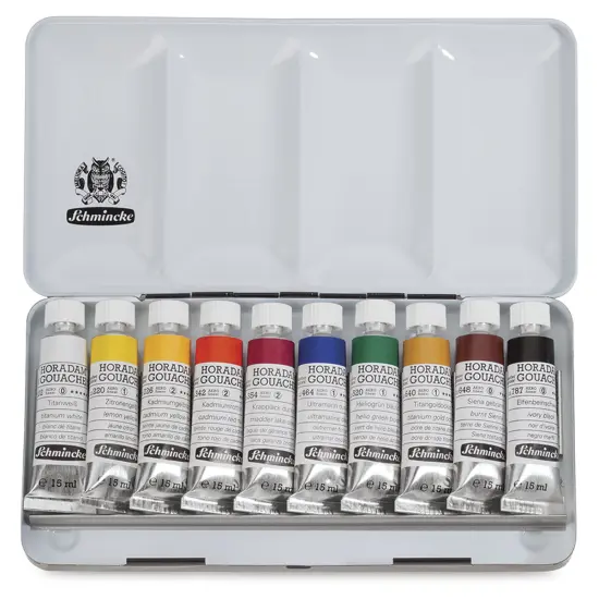 Schmincke Horadam Artist Gouache - Set of 10, Assorted Colors, 15 ml Tubes {1}