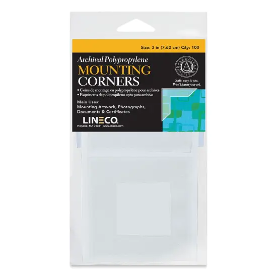 Lineco Mounting Corners - 3", Clear, Box of 100 {1}