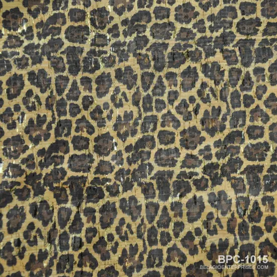Belagio Cork Fabric, 25" Wide, Leopard Print, Brown Multi, 15-Yard Bolt {1}