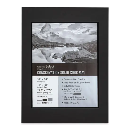 Crescent Select Conservation Solids Pre-Cut Double Mat - Dark Gray/Deep Black, 4 ply, 18" x 24" {1}