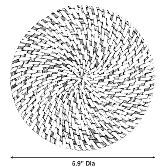 Set of 4 Decorative Round Natural Woven Handmade Rattan Placemats {2}