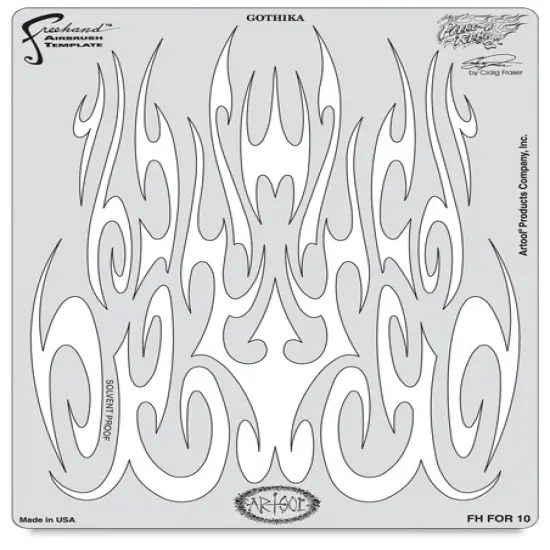 Iwata Artool Freehand Template - Flame-O-Rama 2 Gothica {1}