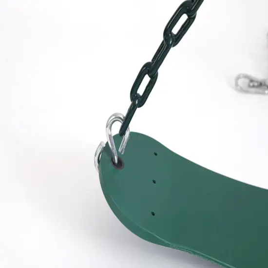 Heavy Duty Flexible Green Belt Swing with Coated Metal Chain {6}