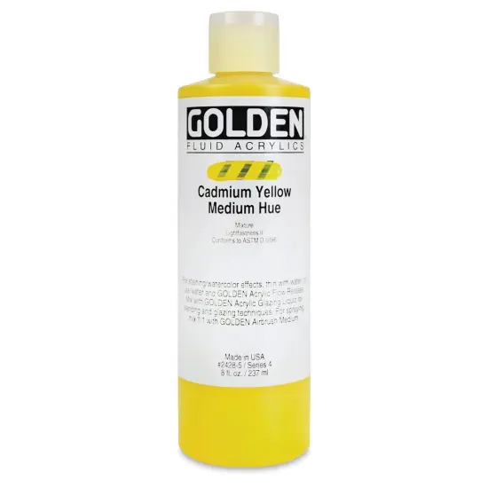Golden Fluid Acrylics - Cadmium Yellow Medium Hue, 8 oz bottle {1}