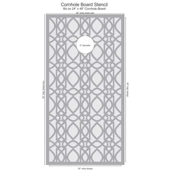 Chestnut Hill Filligree Cornhole Board Stencil {3}
