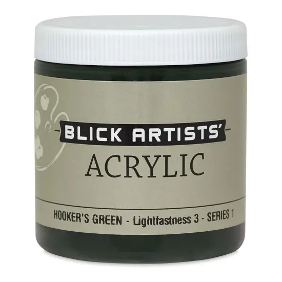 Blick Artists' Acrylic - Hooker's Green, 8 oz jar {1}
