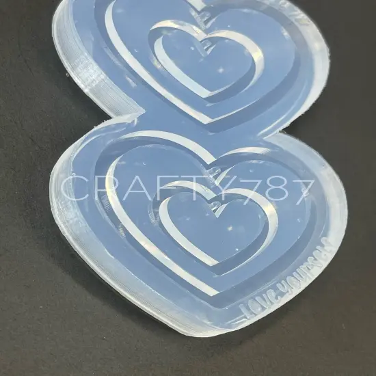 Two Heart Dangle Earring Mold Valentines Corazon (D1) {4}