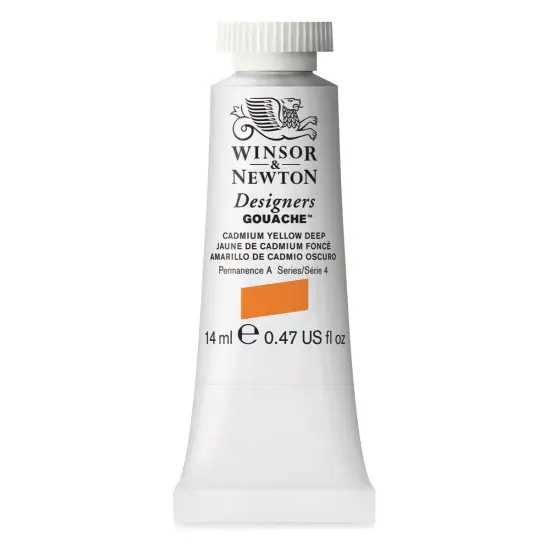 Winsor & Newton Designers Gouache - Cadmium Yellow Deep, 14 ml tube {1}