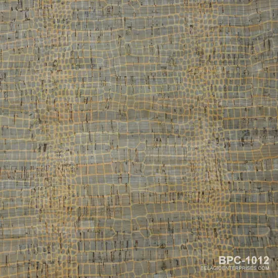 Belagio Cork Fabric, 18" x 15", Crocodile Print, Green Multi {1}