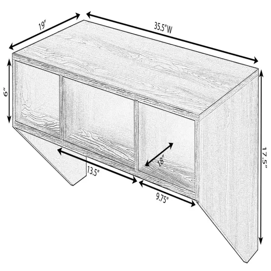 Wall Mounted Office Computer Desk Brown {6}