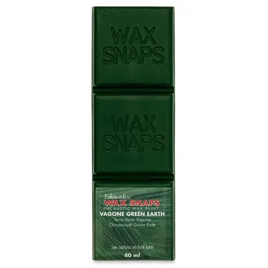 Enkaustikos Wax Snaps Encaustic Paints - Vagone Green Earth, 40 ml cake {1}