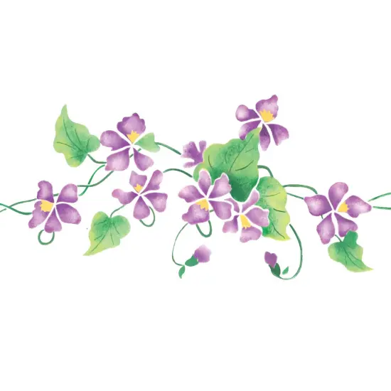 New Violet Wall Stencil Border | 2609 by Designer Stencils | Floral Stencils | Reusable Art Craft Stencils for Painting on Walls, Canvas, Wood | Reusable Plastic Paint Stencil for Home Makeover | Easy to Use & Clean Art Stencil {2}