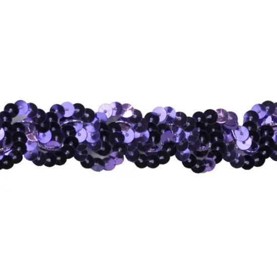 Belagio Sequin Trim, 1" Wide, Serpentine Design, 10-Yard Bolt, Purple {1}