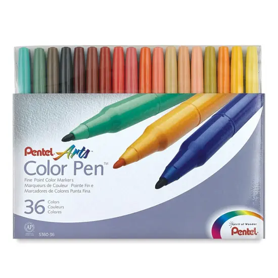 Pentel Color Pen Set - Assorted Colors, Set of 36 {1}