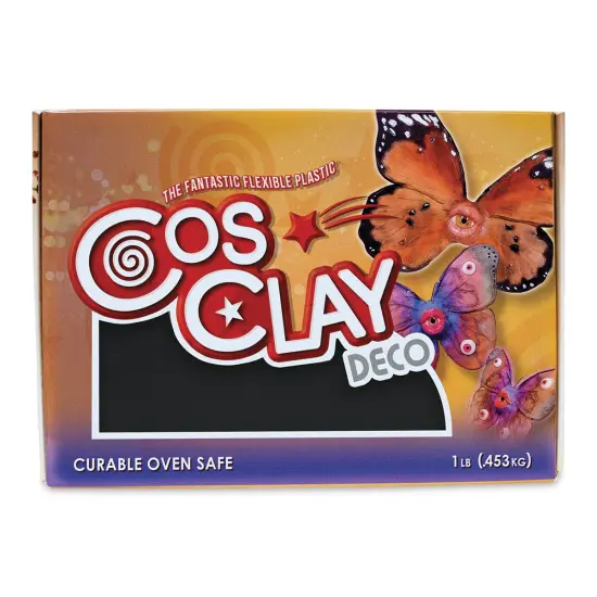 Cosclay Deco Flexible Polymer Clay - Black, 1 lb {1}