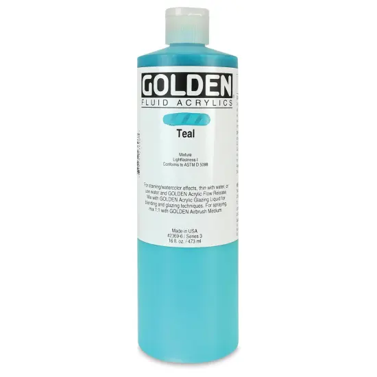Golden Fluid Acrylics - Teal, 16 oz bottle {1}