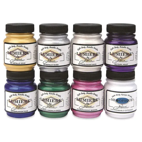 Jacquard Lumiere Acrylic - Set of 8, Assorted Colors, 2.25 oz jars {1}