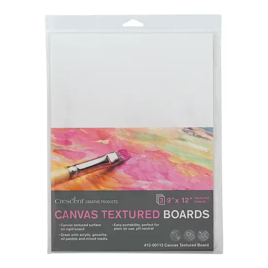 Crescent Canvas Board - 9" x 12", Pkg of 3 {1}
