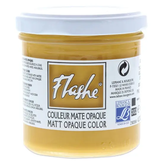 Lefranc & Bourgeois Flashe Vinyl Paint - Yellow Ochre, 125 ml jar {1}