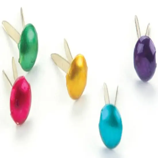 Creative Impressions Mini Metal Paper Fasteners 3mm 100/Pkg-Round - Metallic {2}