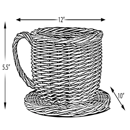 Wicker Saucer Coffee Mug Cup Decorative Gift Basket Desk Organizer {4}